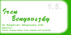 iren benyovszky business card